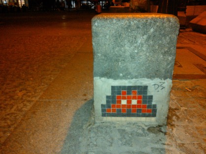 Space Invaders on the rock.